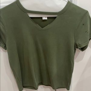 Green cut shirt